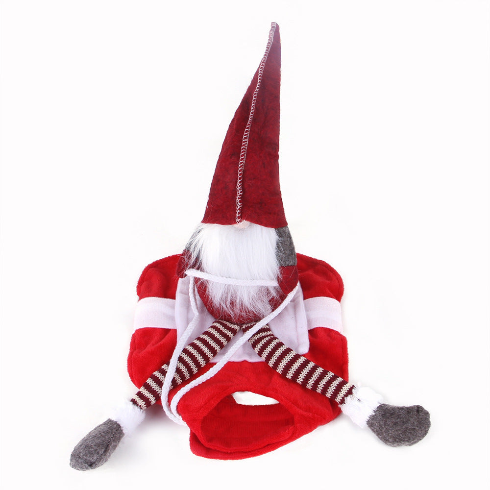 Pet Christmas Riding Costume on medium dog