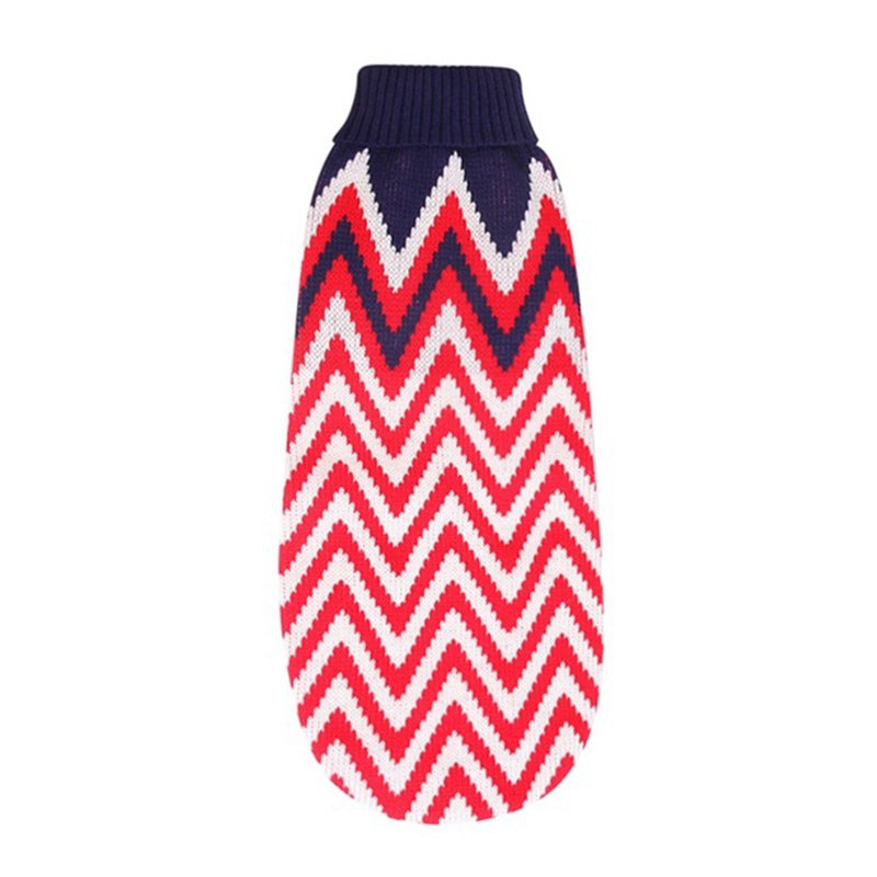 christmas dog knitting sweater turtleneck closeup