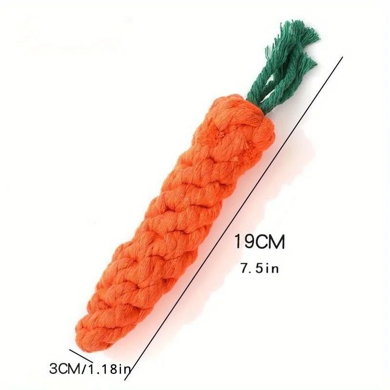 pet chew toy cotton rope carrot
