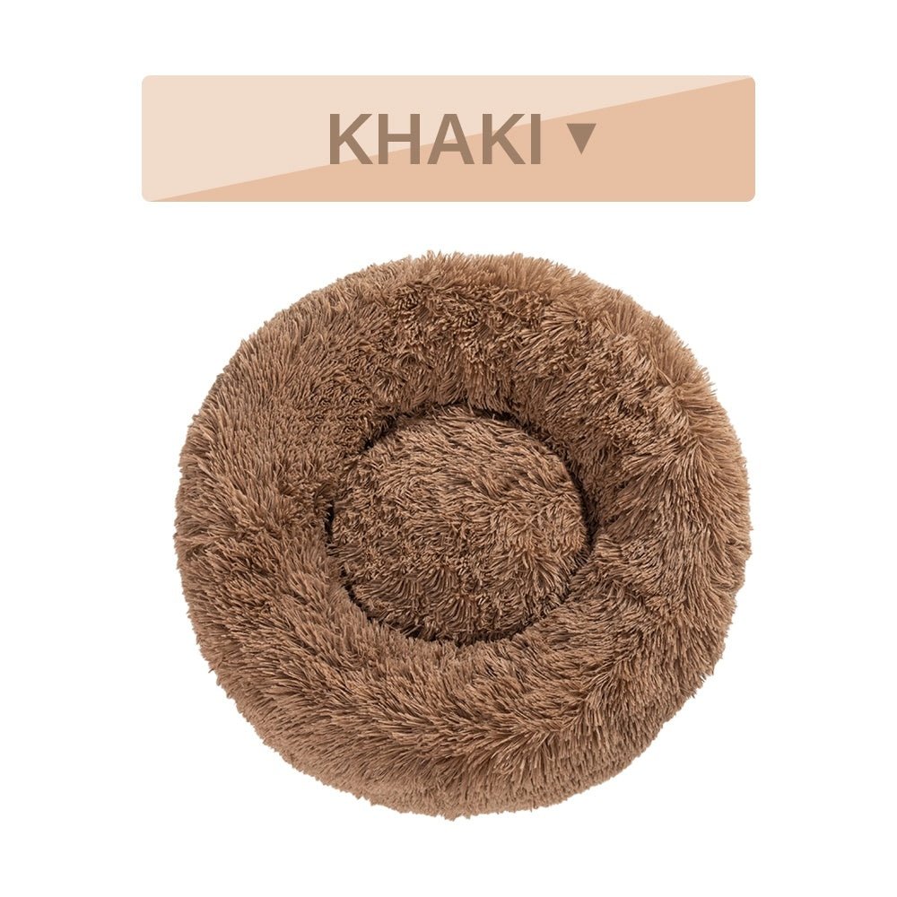 Fluffy donut pet bed in multiple sizes and colors