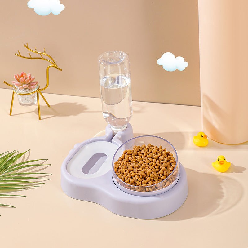 automatic pet bowl feeder food and water set