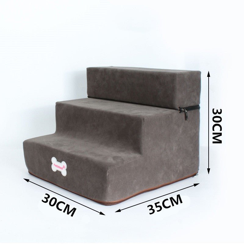 pet stairs for dogs beside sofa