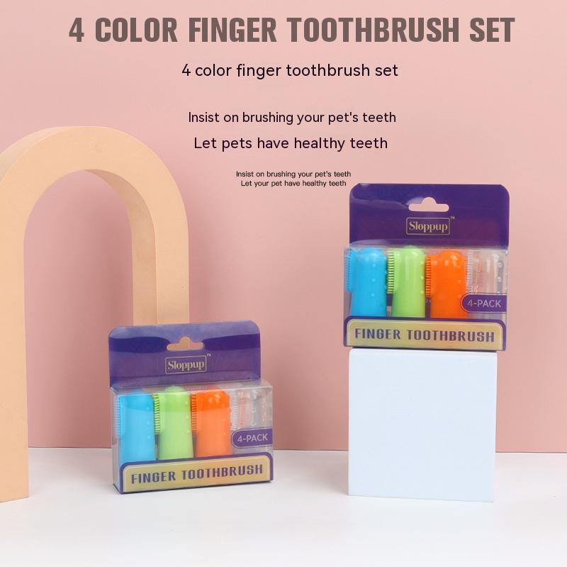 Portable pet finger toothbrush cat dog for travel
