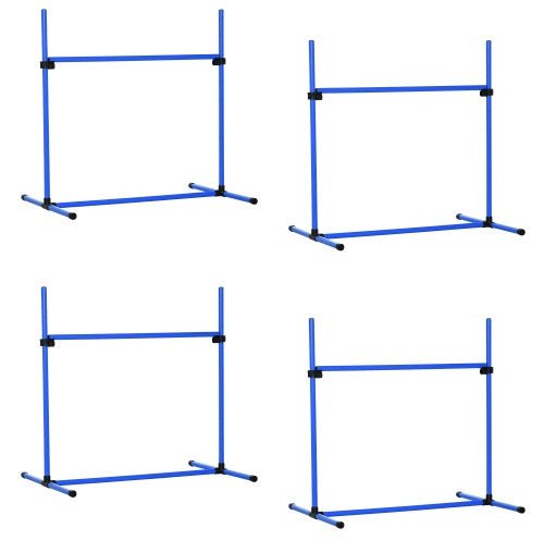 dog agility jump poles set outdoors
