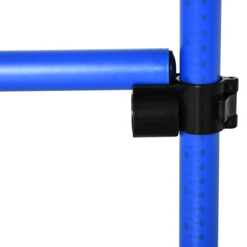 dog agility jump poles white and blue