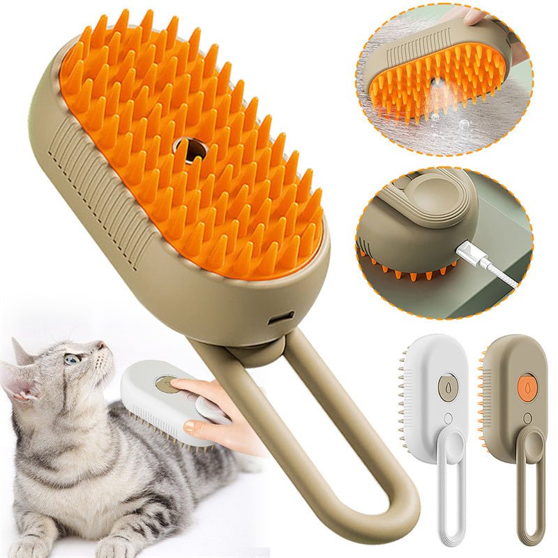 cat steam grooming brush for pet massage