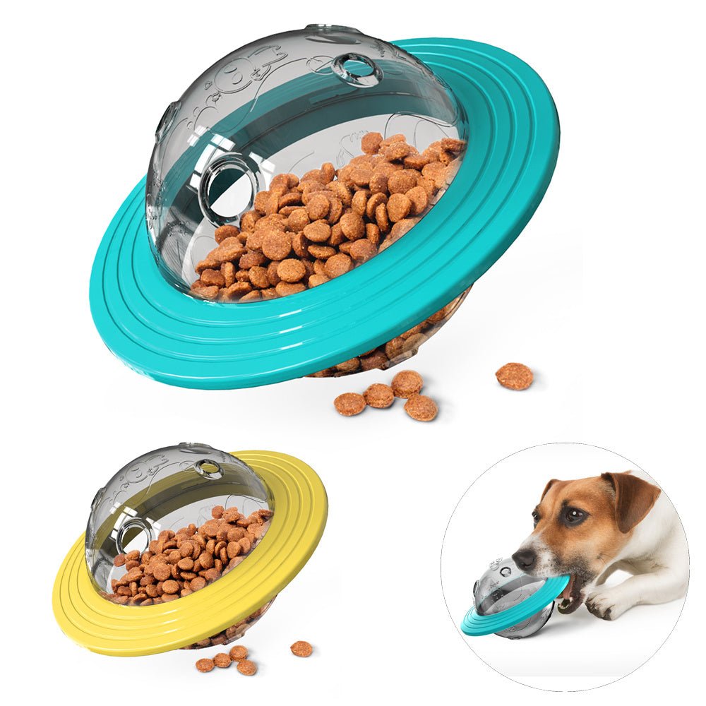 dog interactive treat ball on floor