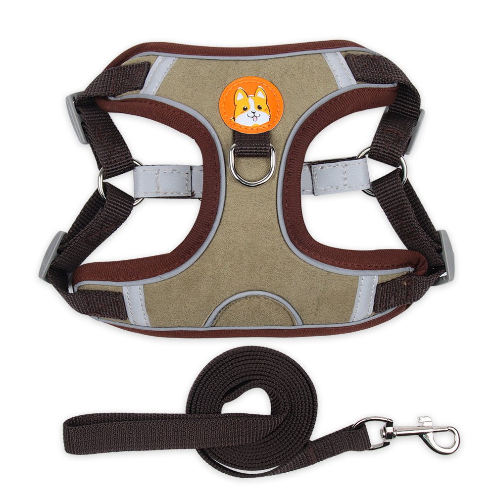 vest type dog harness leash connection