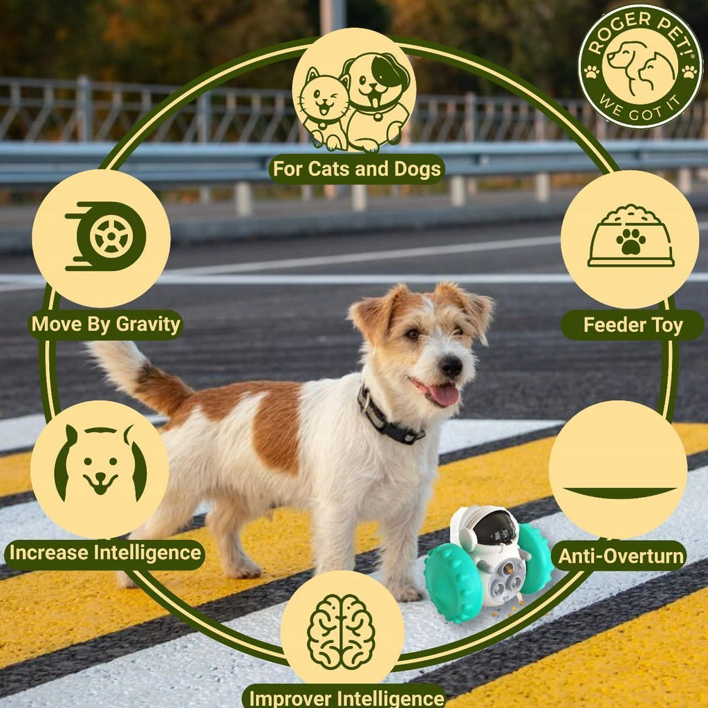 interactive dog treat dispenser with slow feeder function