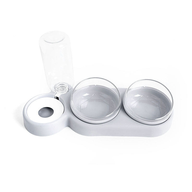 automatic pet bowl feeder double dish