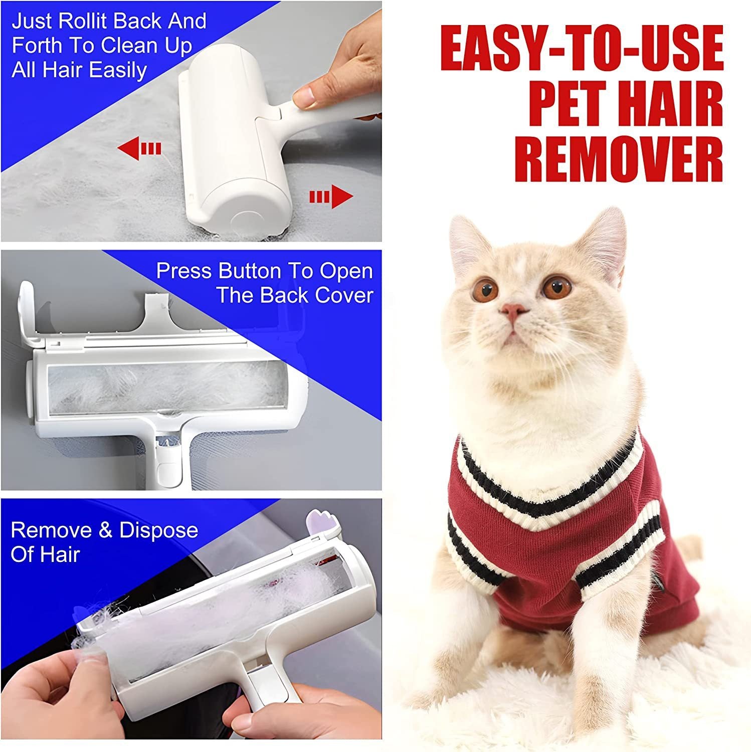 pet hair remover roller handheld tool