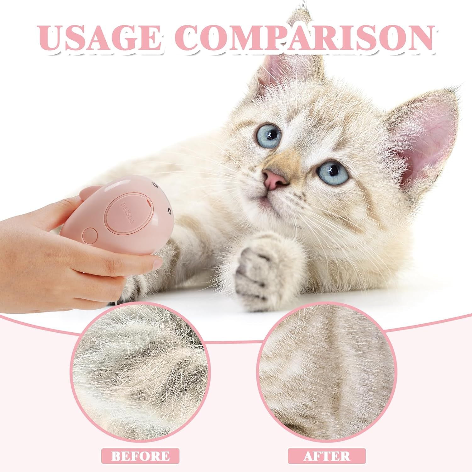 Silicone Spray Steam Cat Grooming Brush
