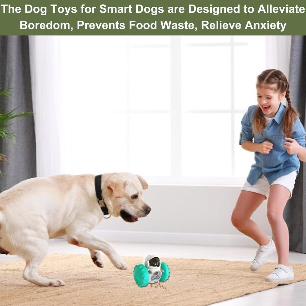 side view of interactive dog treat dispenser in use