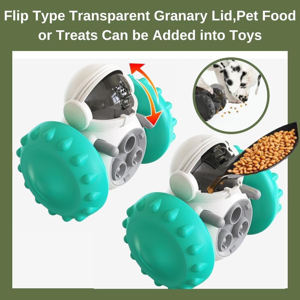 interactive dog treat dispenser open with treats inside