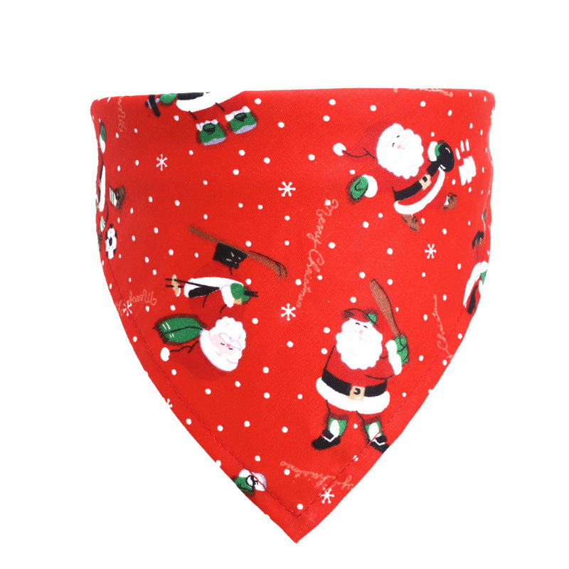 christmas dog triangle scarf soft fabric