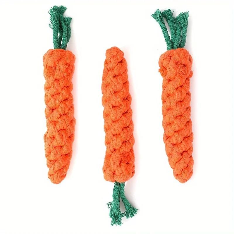 carrot rope chew toy for dogs