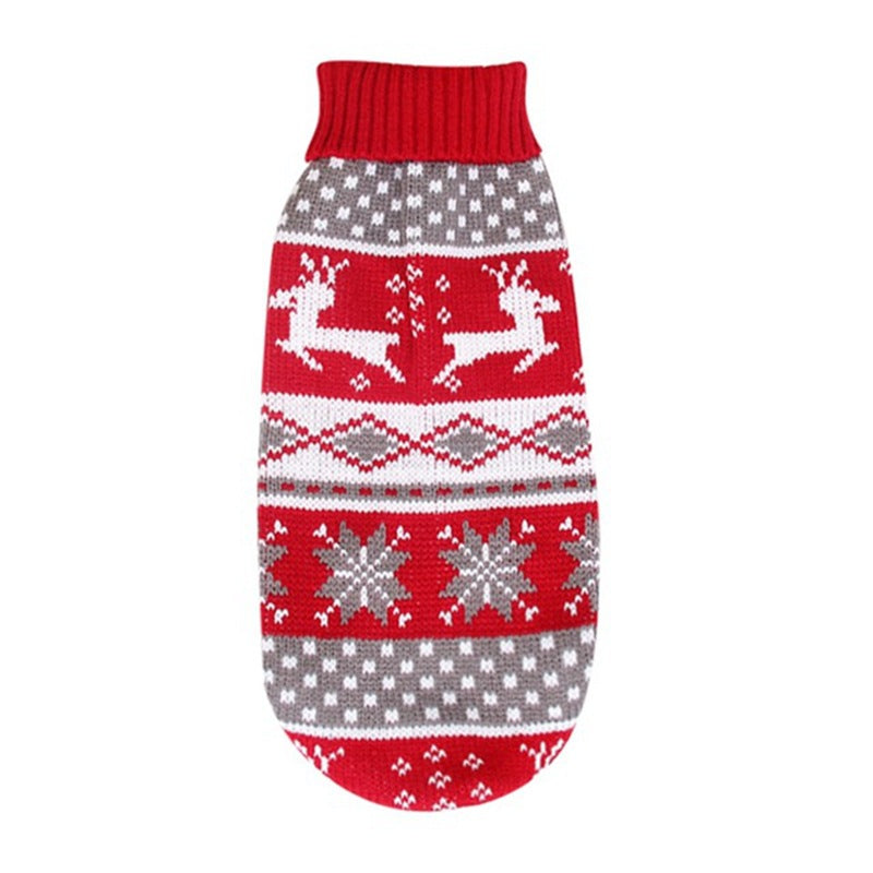 christmas dog knitting sweater red design