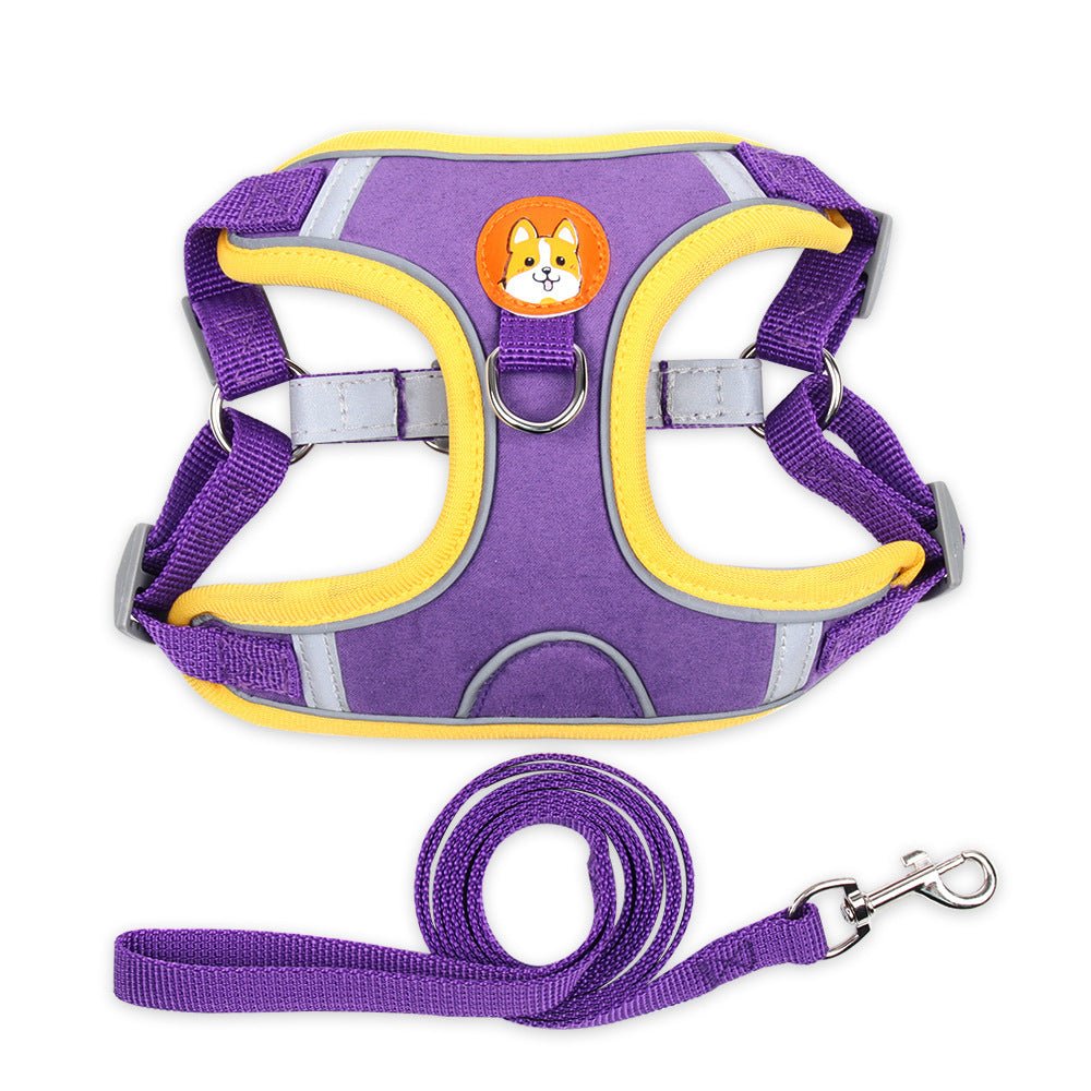 vest type dog harness reflective feature