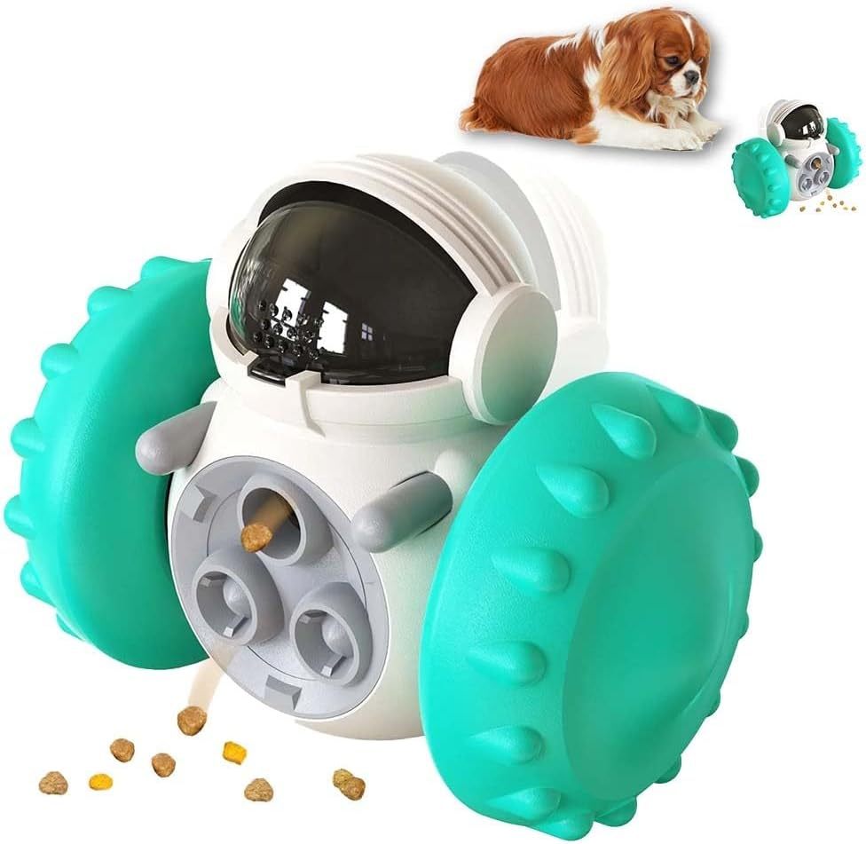 interactive dog treat dispenser angled shot