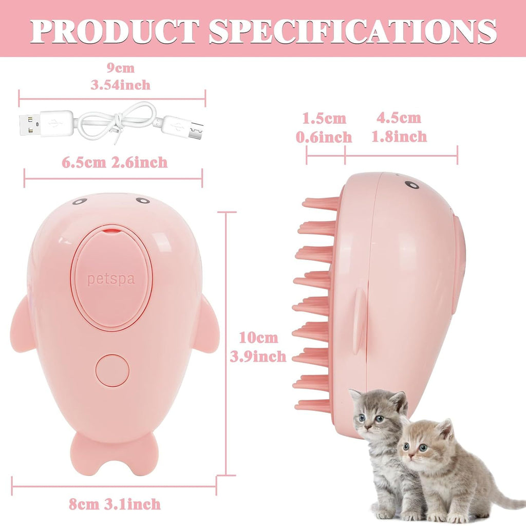 Rechargeable Steam Cat Grooming Brush