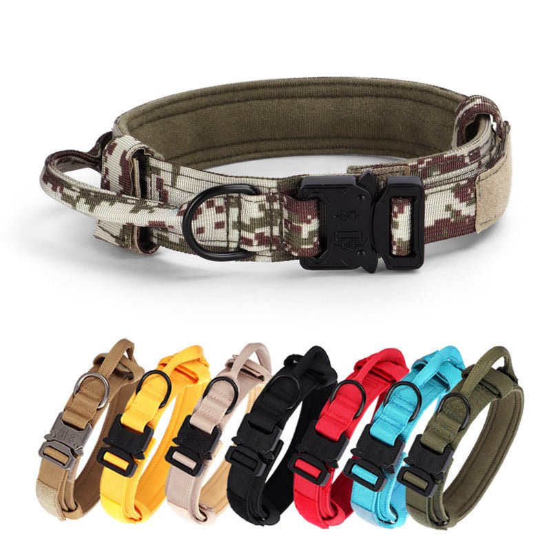 tactical dog training collar on large dog